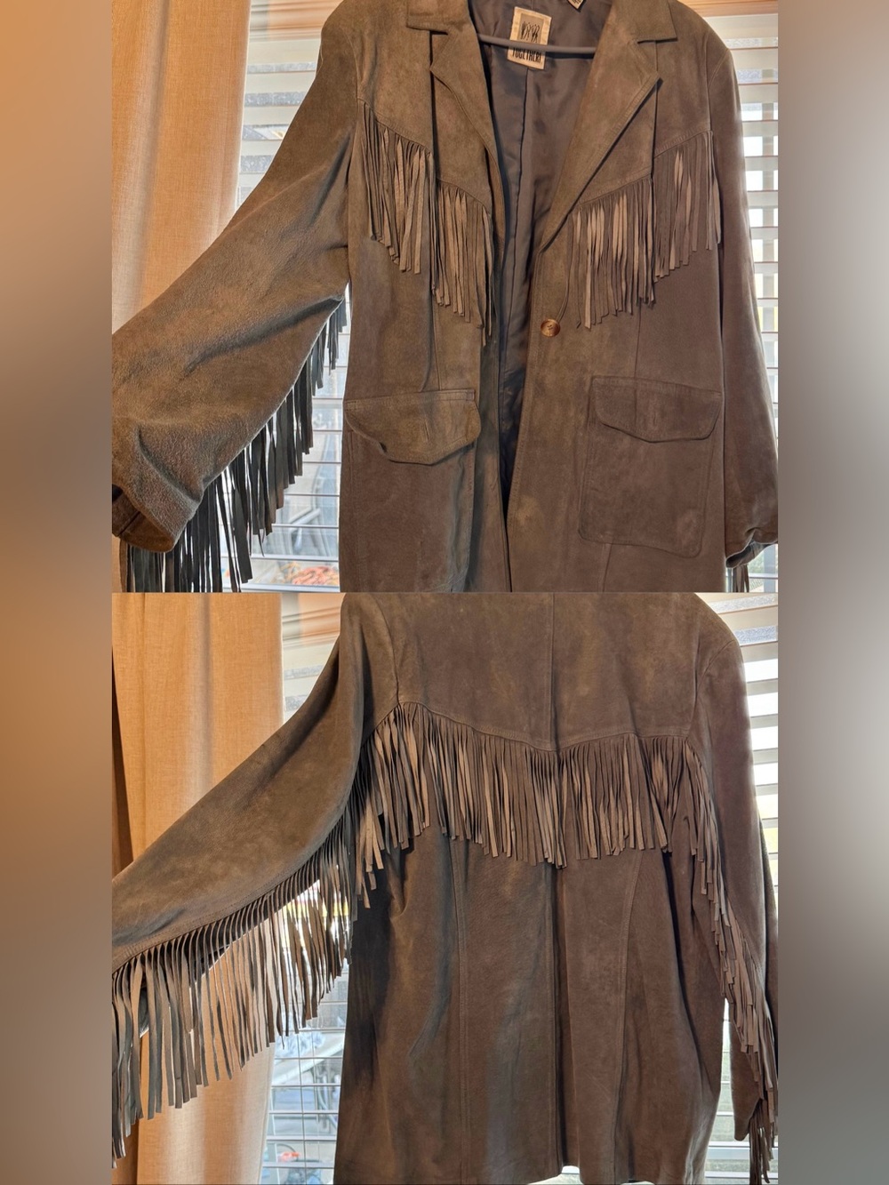 VINTAGE Fringe Suede Western Jacket - Dusty Blue